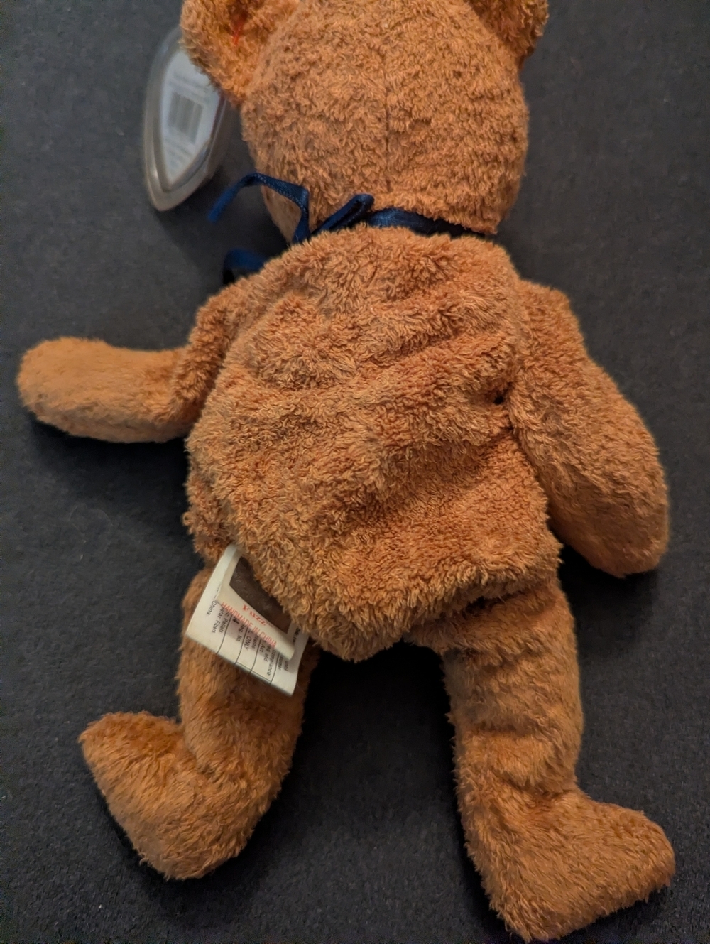 Ty Beanie Baby Fuzz the Bear 1998 Tylon Fabric Shaggy Plush Toy NWT - Picture 5 of 7